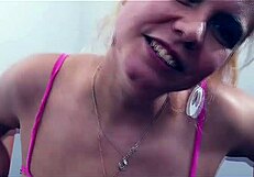 vicky's intense sucking session with a blonde milf in hardcore fucking action