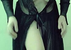 Pretty shemale in lingerie poses seductively