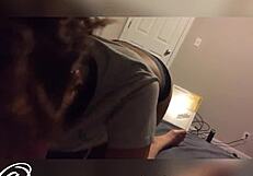 Whore eagerly sucking my throbbing cock with intense passion