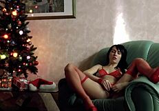 i am the hot christmas snow maiden stripping in ripped lingerie