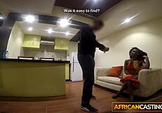 in this fake african casting, the ebony amateur gets a deepthroat blowjob and facial cumshot on her big ass.