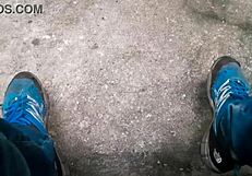 Hey, check this Brazilian gay guy jerking off in the woods! 🌳💦