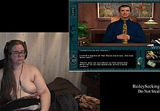 Naked Brunette Scarlet's Big Tits Hand Play Part 4