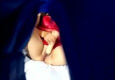 AMATEUR ROLE PLAYS WITH MOTHER'S UNDERWEAR AND TEASES WET PUSSY UNTIL SQUIRTING!