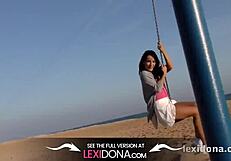 Pornstar Flashes On Barcelona Beach