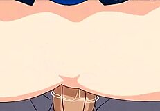 Hot students grope their tits in this horny hentai scene!