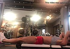 gina gerson working out at the gym in a sexy way with her skinny body
