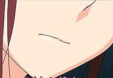 Hot students grope their tits in this horny hentai scene!