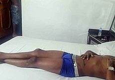 Behind the scenes, Joao is getting an Easter present from a black bunny with a big butt, complete in red