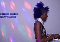 Teaching Trixxie How To Fuck With Big Black Cock Deepthroat