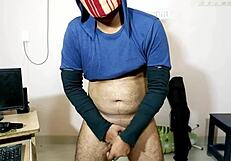 alone watching porn, cock hardens