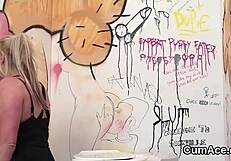 Slutty Model Devours Jizz Load!