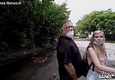 His Blonde Girl Rides Interracial Cock For Shaved Pussy Creampie