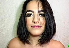 Duda Pimentinha, the Most Coveted Brazilian Pornstar, Sucks and Gets Cumshot on Natural Tits