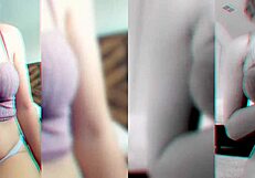 ebony girl with big tits dances and fingers her pussy to intense orgasm