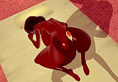 3D Hentai: Large breasts and a large buttocks in the field of fantasy