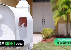 Two Hot Ebony Teens in Threesome Action