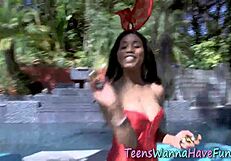 Watch these slutty teens blow that massive cock!