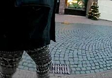 Intense Norwegian Legging Fetish in Outdoor Setting