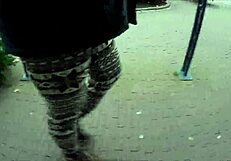 Intense Norwegian Legging Fetish in Outdoor Setting