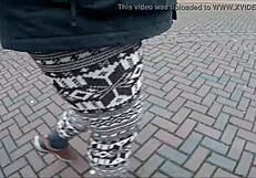 Intense Norwegian Legging Fetish in Outdoor Setting