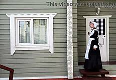 Blonde milf sucking in cosplay costume