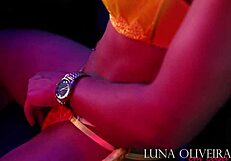 I watch luna oliveira masturbate to videos while natan diniz observes