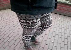 Intense Norwegian Legging Fetish in Outdoor Setting