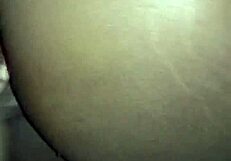 Amateur couple shares intense late night creampie session in their homemade bedroom