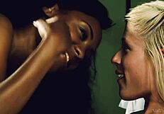 Sweet cat sits on Noe's face for some ebony lesbian fingering