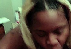 She sucked my cock until i came all over her tits.