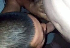 Submissive gay latino takes double facial cumshot, swallowing eagerly.