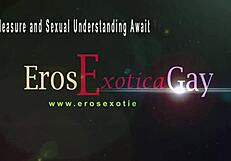 Gay couple enjoys a relaxing evening together.