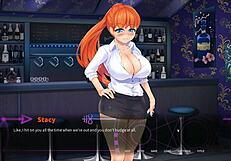 hey, my redhead coworker teases my groin with her foot in public bar