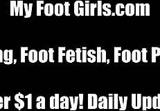 Now is my chance to sneak in and play with her feet