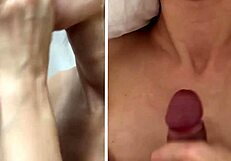 amateur handjob leads to cumshot on step brother