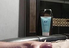 Gay guy comes to climax while wanking off