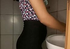 fucking hot wife in the bathroom with big cock