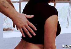 3way Porn with Brunette Taking Hard Anal Fuck, You In?