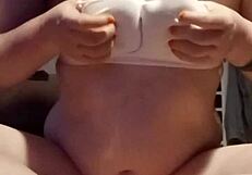 an amateur explores gentle breast techniques in a homemade setting