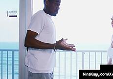 Blonde and stunning Nina Kayy decides to fuck a big black cock