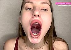 Drooling spit play tongue