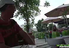 Tuktukpatrol sexy asian sucks two dicks at once!