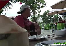 Tuktukpatrol sexy asian sucks two dicks at once!