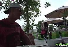 Tuktukpatrol sexy asian sucks two dicks at once!