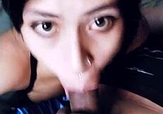 emo girl sucks boyfriend's dick on webcam show!