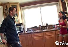 Nicole Ferrera Sucks Dick During House Cleaning Break