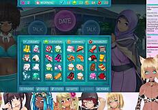 Vtuber Lewdneko Plays Huniepop 2 Double Date! Piercing Boobs And Big Ass Action!