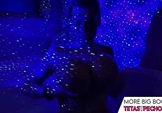 blue big tits relaxing in the bath tub