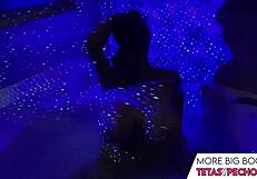 blue big tits relaxing in the bath tub